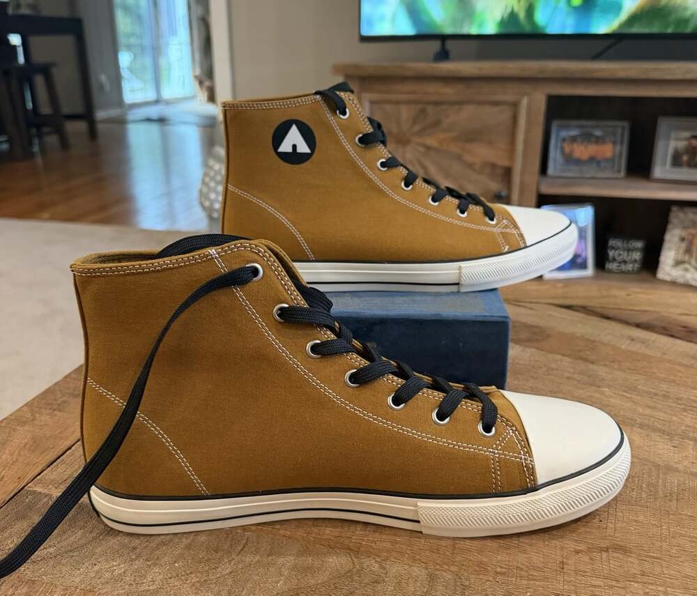 Airwalk Maaustin High Top Canvas Sneakers Brown Tan Men’s 11.5 NWOT Skate Shoes - Picture 2 of 8